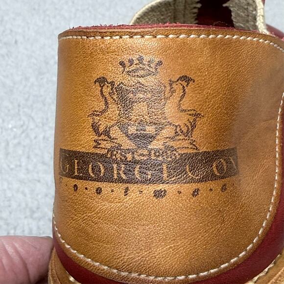 George Cox Walk Elastic Womens Size 7 Slip On Shoes Burgundy Leather Crepe Sole - Picture 10 of 11